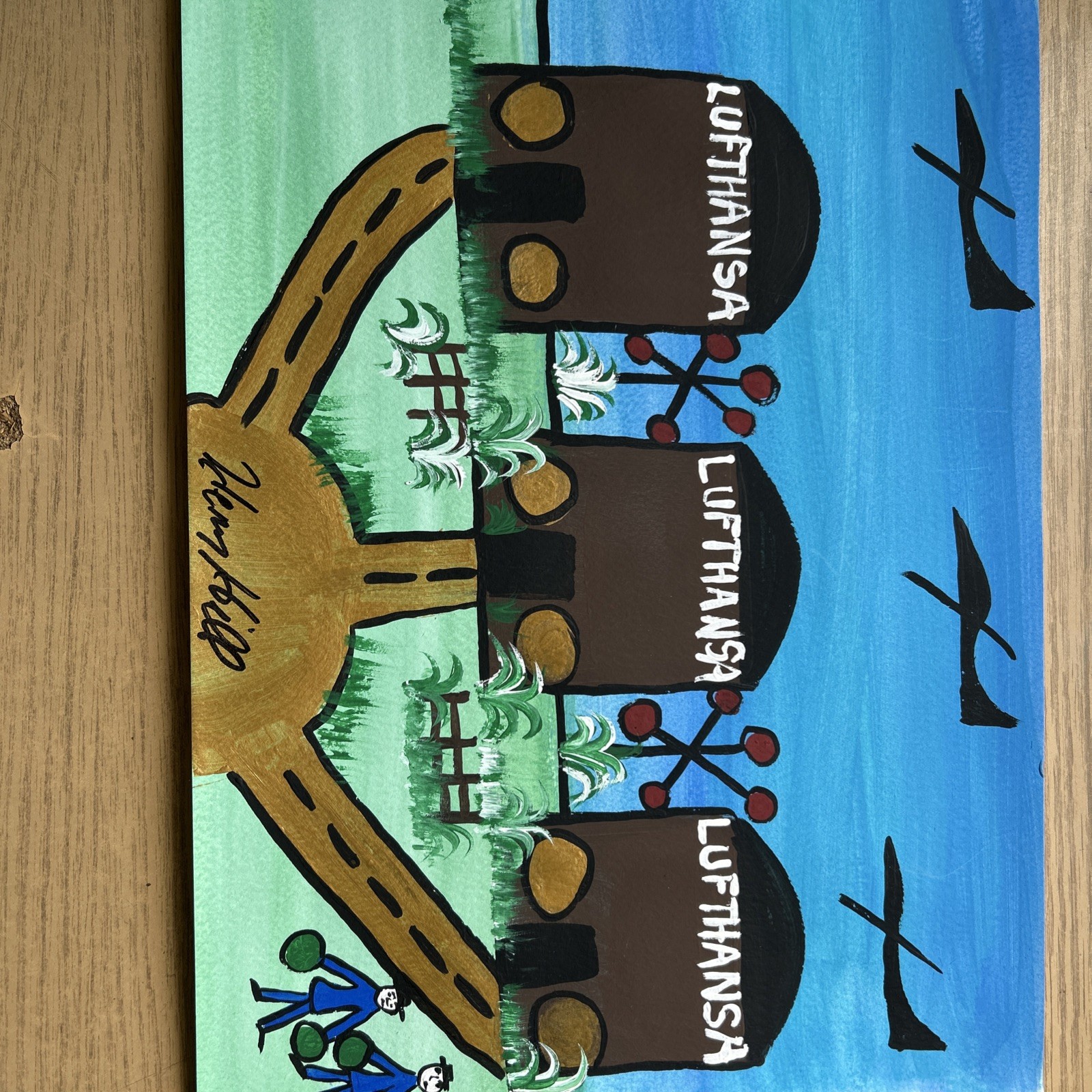 HENRY HILL GOODFELLA ORIGINAL 11 X 15 LUFTHANSA HEIST PAINTING, MOB ART