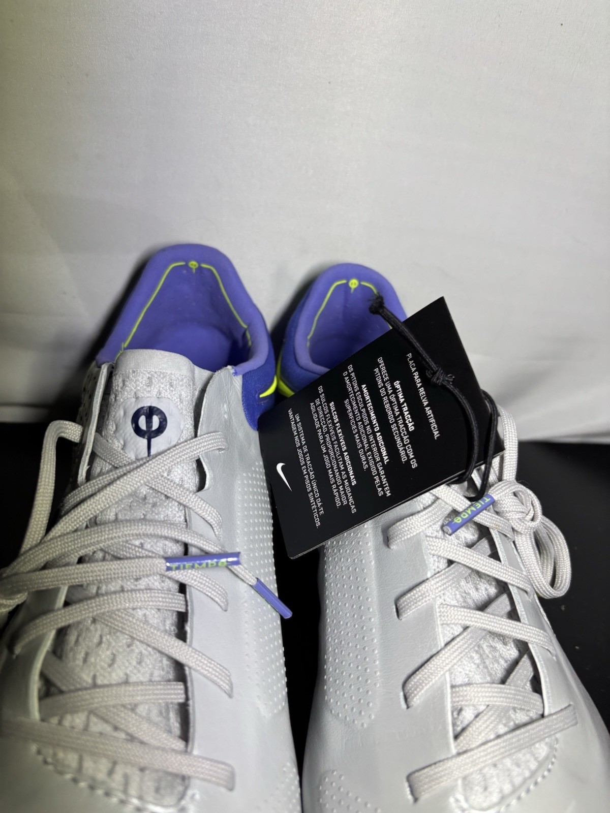 Nike Tiempo Legend 9 Elite AG DB0824-076 Gray Blue Soccer Cleats Men's Size 10.5