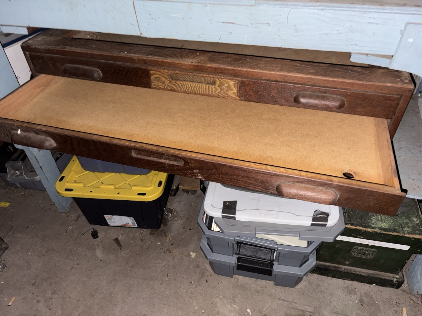 Vintage Hamilton Oak Flat Arhitect Map Blueprint Chest Of Drawers