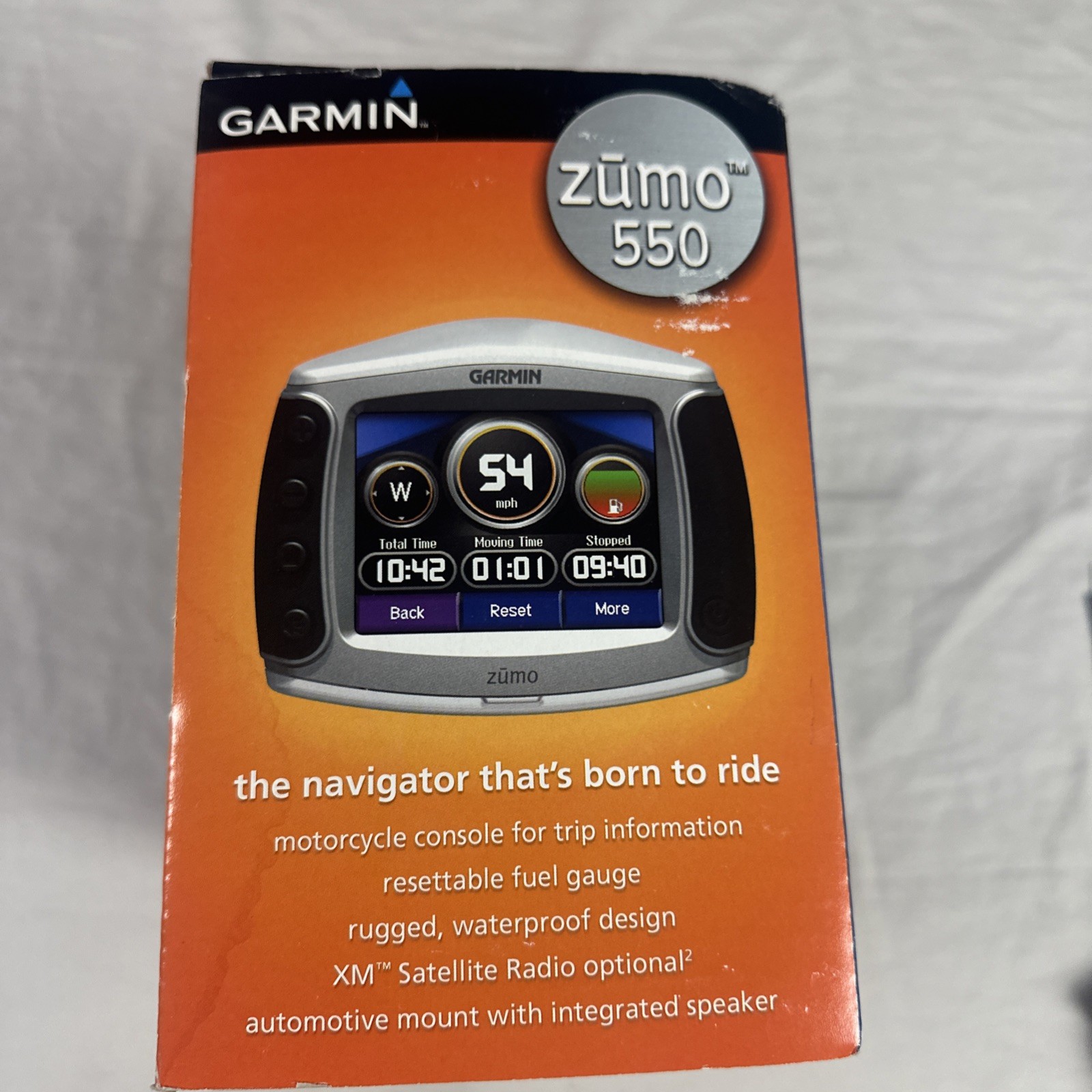 OEM Garmin Zumo 550 Motorcycle Power Cradle Mount & Chrome Handlebar Clamp
