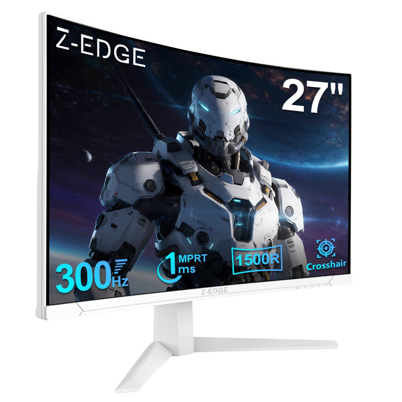 Z-EDGE UG27S-White 27" 1080P FHD 1920x1080 300Hz 1ms 1500R Curved Gaming Monitor