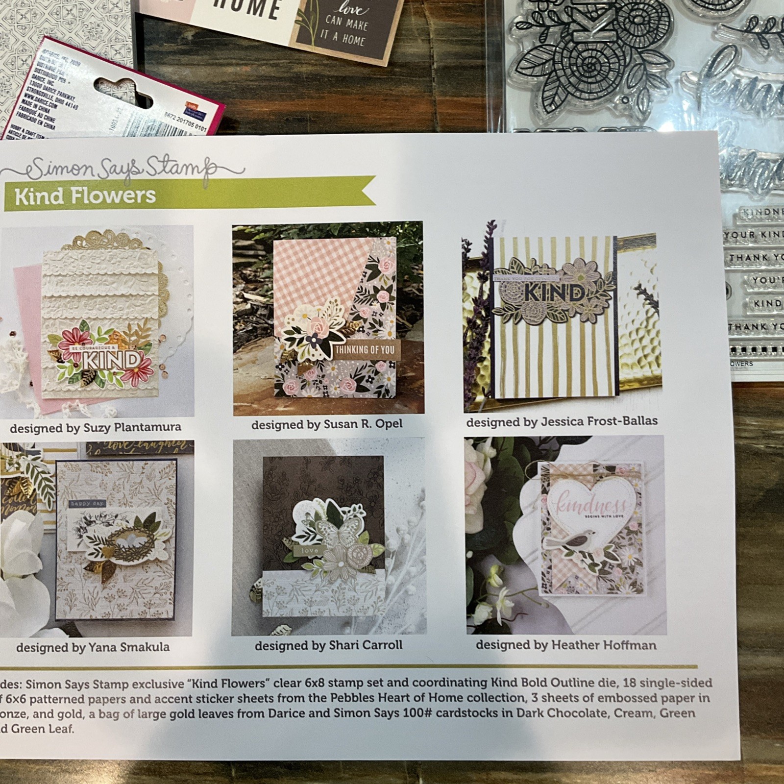 simon says stamps Kind Flowers Stamp And Craft Kit NIP