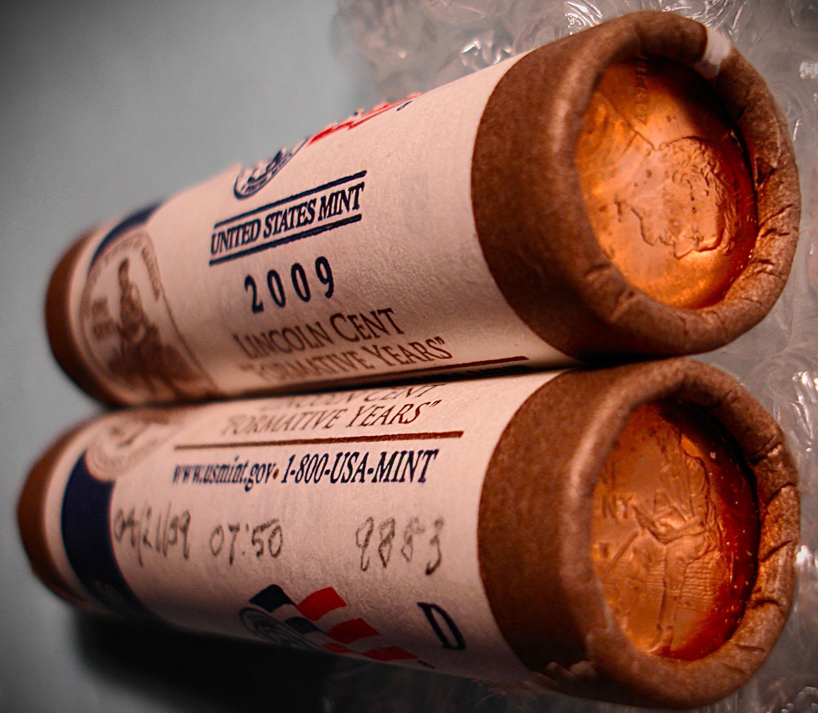 TWO (2) BU U.S. MINT Rolls LP2 2009-D FORM. YEARS 1¢ CENTS