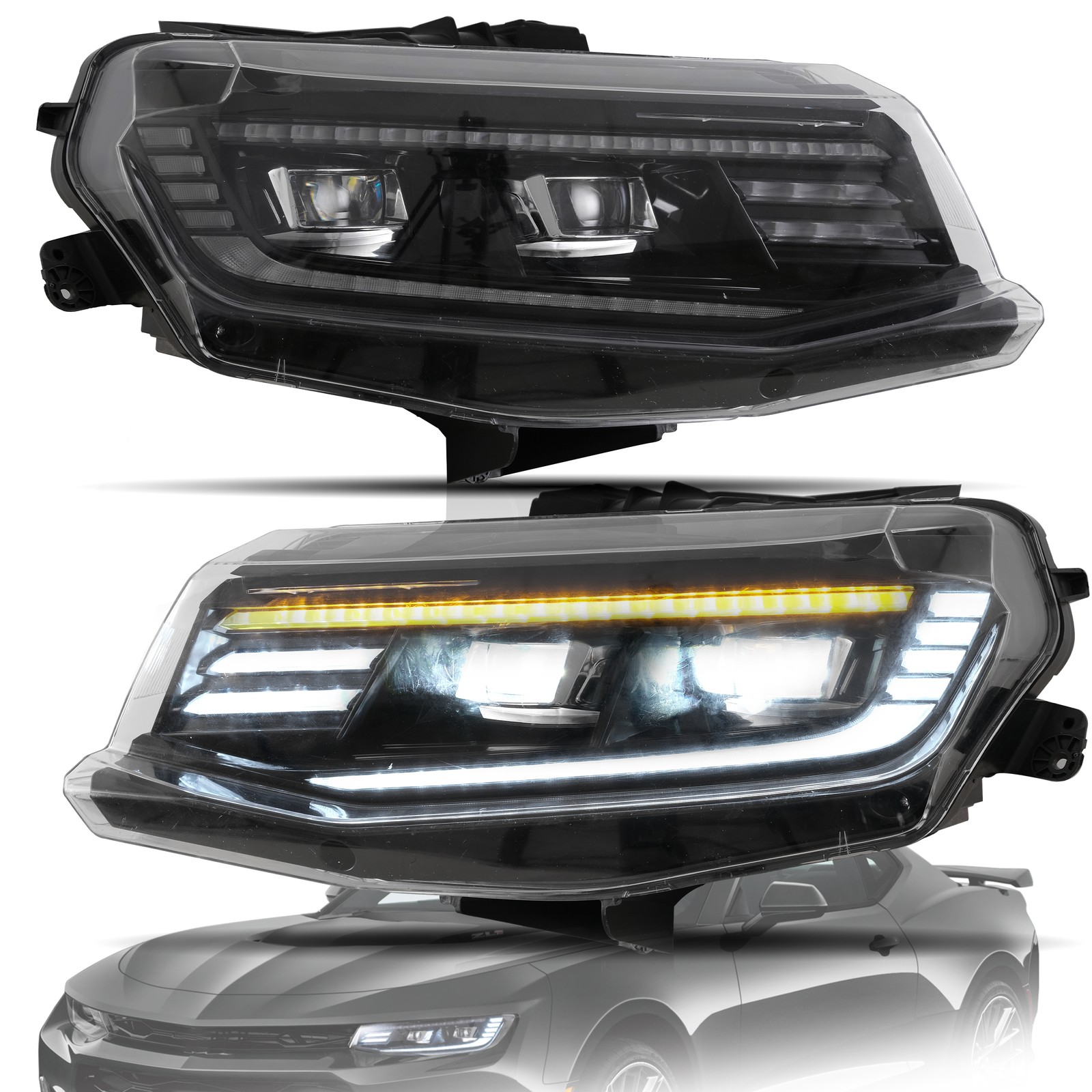 VLAND LED Headlights For 2016-2018 Chevrolet Camaro W/Sequential & Animation