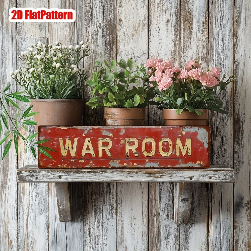 Vintage War Room Metal Signs Retro Military Decor Home Office Game Room Bar 4×16