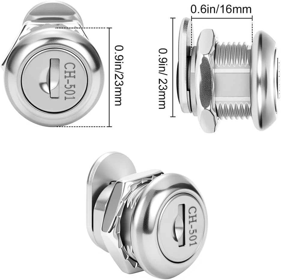 Truck Tool Box Lock Replacement – 5/8" Cylinder 1 Pack - (CH501), Silver