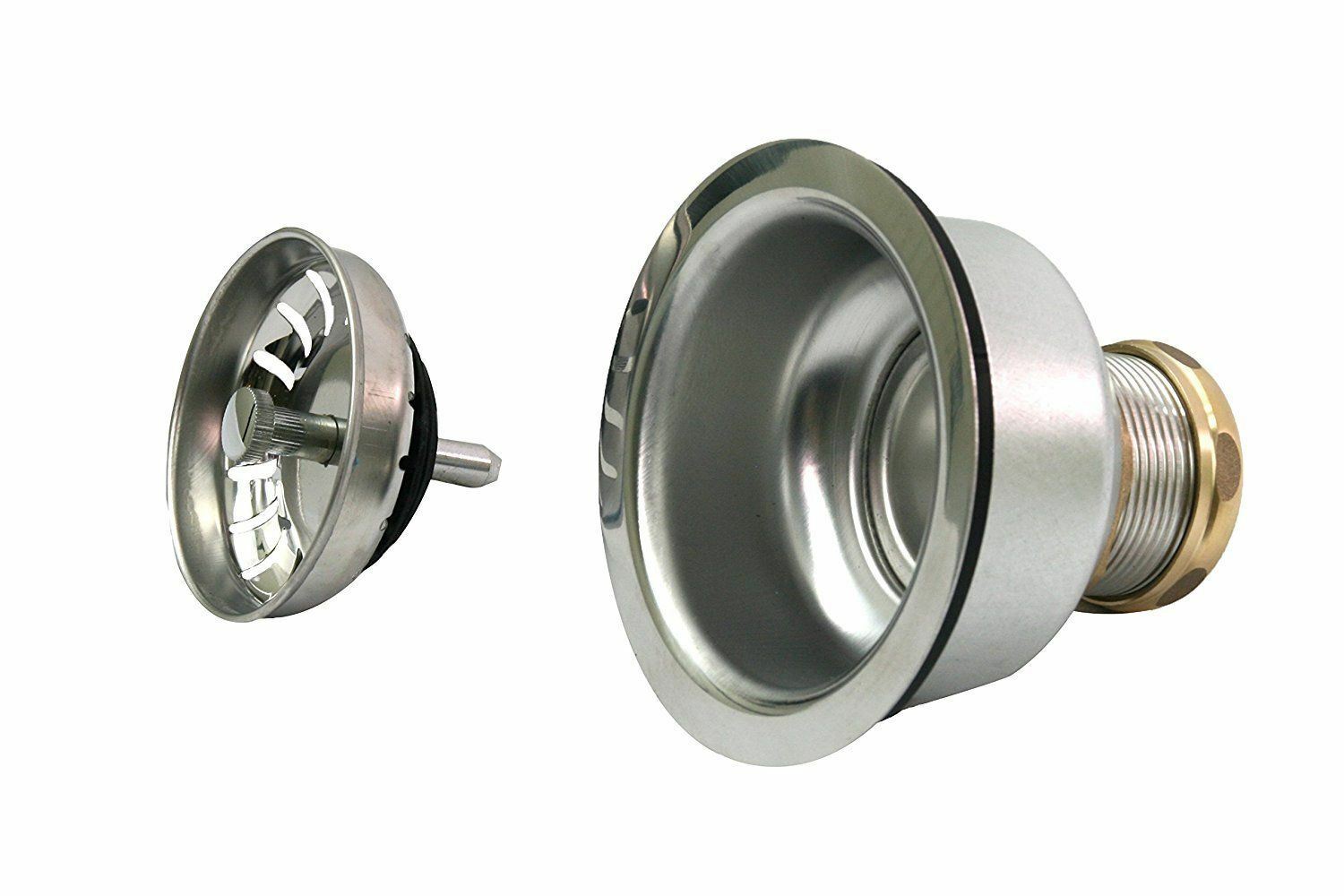 Kitchen Sink Stainless Steel Drain Assembly Strainer Basket Snaplock Stopper