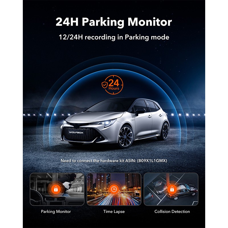 WOLFBOX G930 10" Touch Screen 4K Mirror Dash Cam Front and Rear With 32GB & GPS