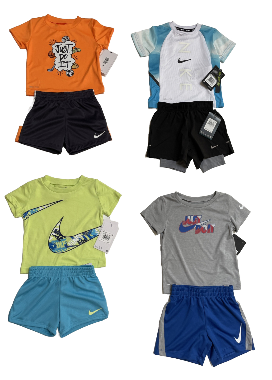 Nike Baby/Toddler Boy Short Sets, Regular or DRI-FIT, Sizes: 12M-24M & 2T-4T NWT