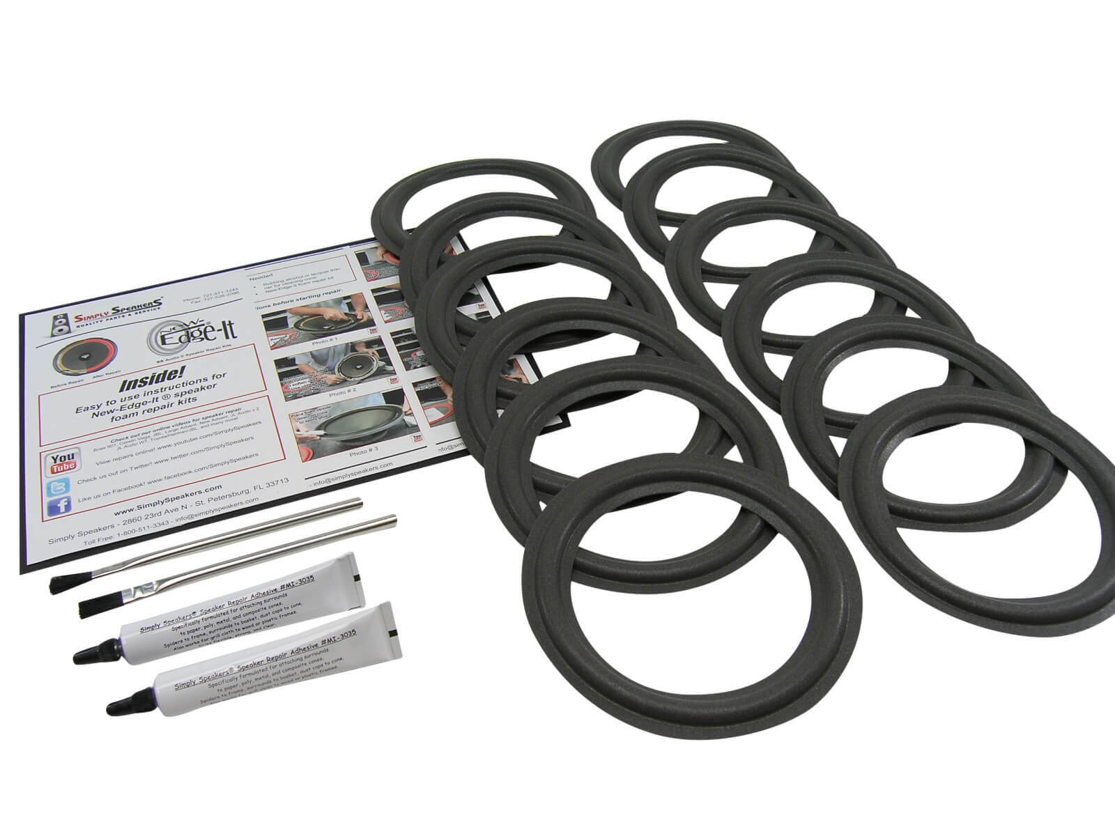 Peavey Cluster CL-1, CL-2 Speaker Foam Edge Repair Kit FSK-6.5CL (12-Pack)