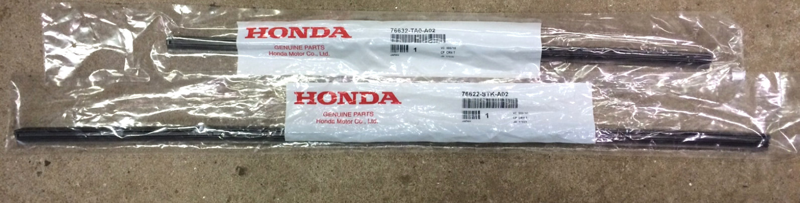Genuine OEM Honda Accord 2dr 4dr Wiper Insert Pair Front 2013 - 2017 Inserts Set