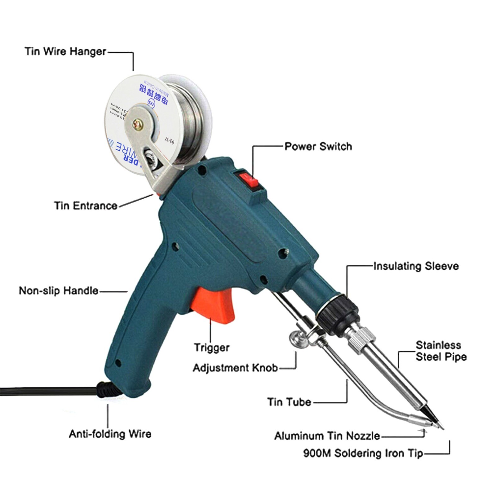 New Electric Auto Soldering Iron Gun Kit Hand-Held Tweezers Wires Welding Tool