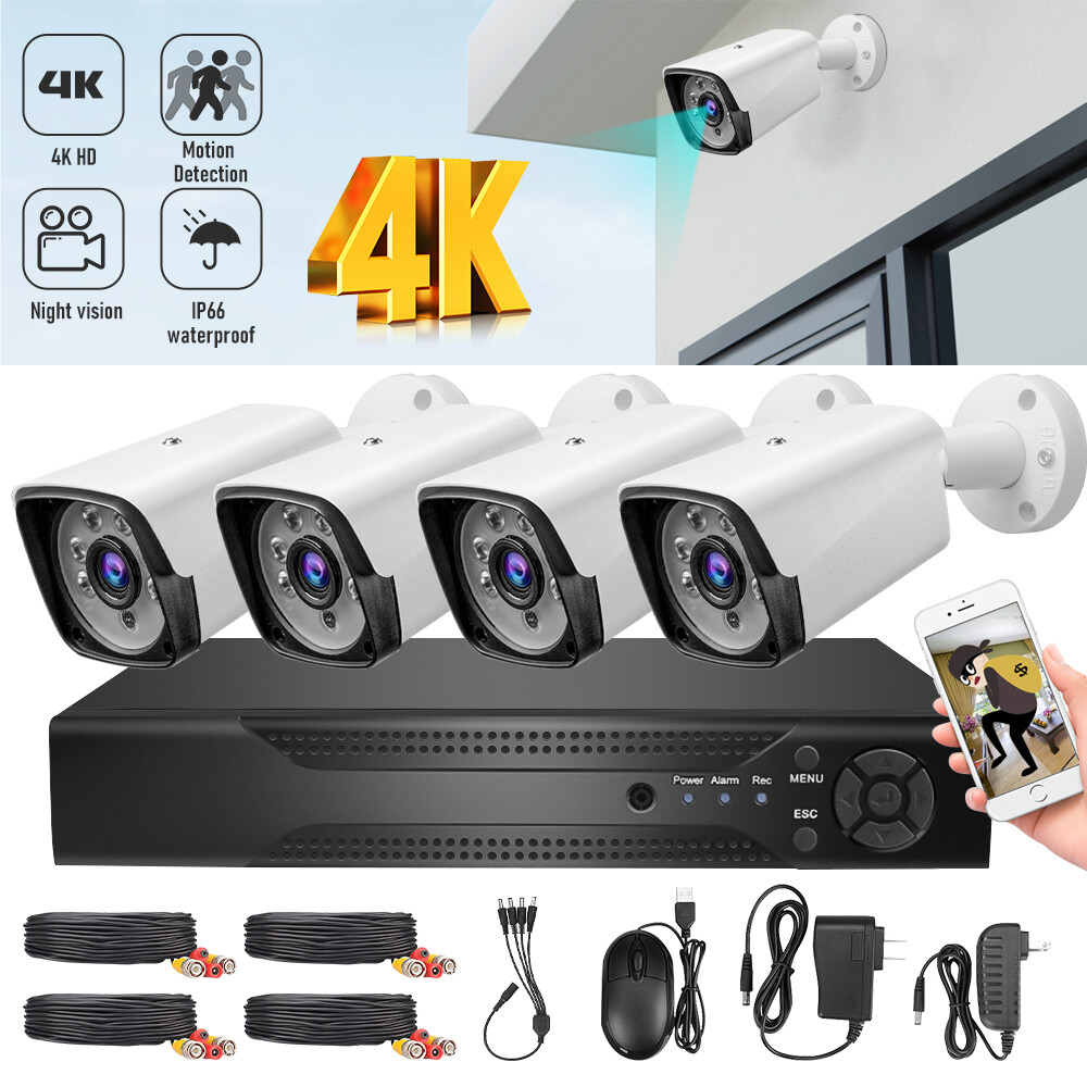 8 Camaras De Seguridad Wifi Exterior 1080P HD DVR 8CH Con Vision Nocturna CCTV
