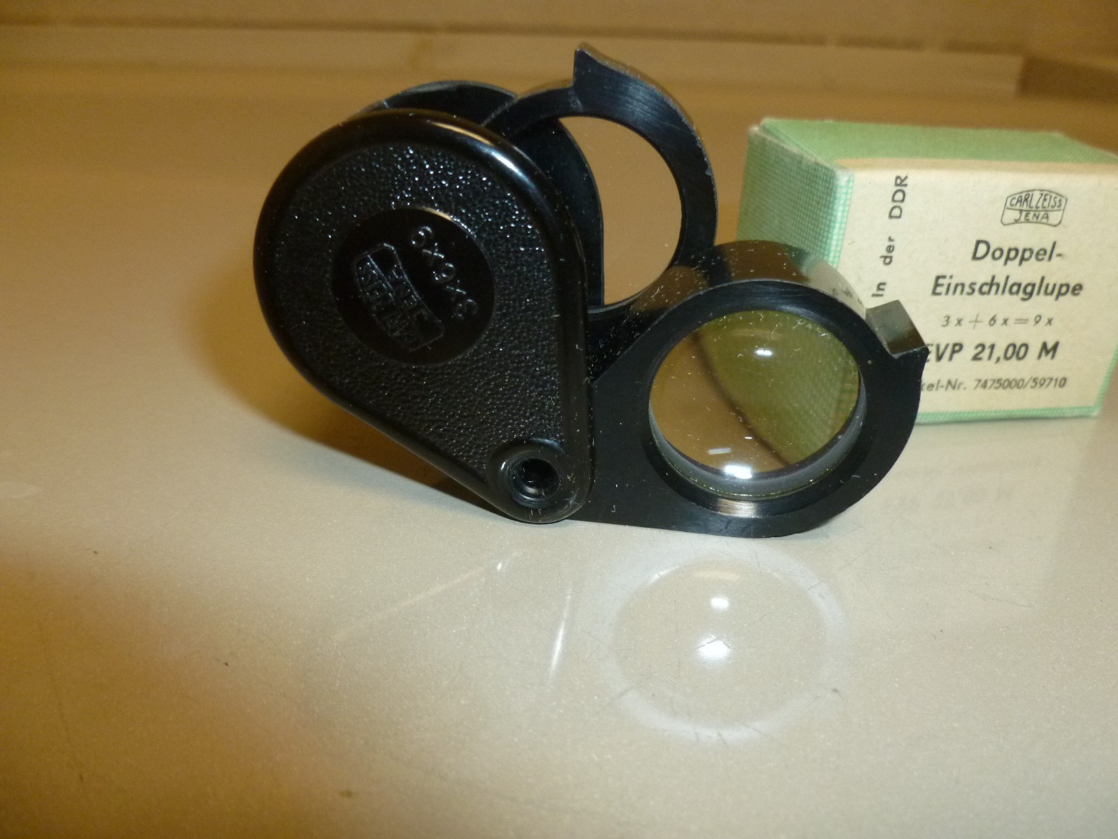Vintage Carl ZIESS Jena 3x6x9 Jewelers Double Loupe magnifying NOS
