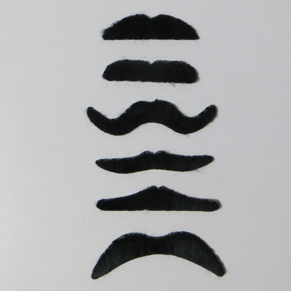 6pcs/set Stylish Costume Funny Party Fake Moustache Black - F/S NYS