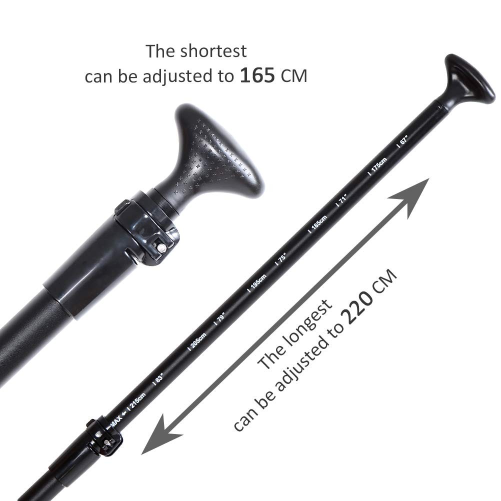 Karltion Adjustable 3-Piece Aluminum SUP Paddle Alloy Shaft for Paddleboard Surf