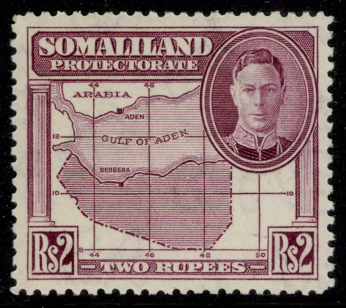 SOMALILAND PROTECTORATE GVI SG114, 2r purple, NH MINT. Cat £14.