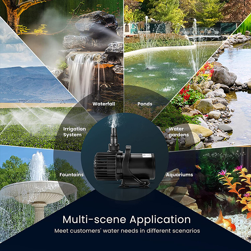 Electric Submersible Water Pump for Koi Pond Pool Waterfall Fountains Fish Tank