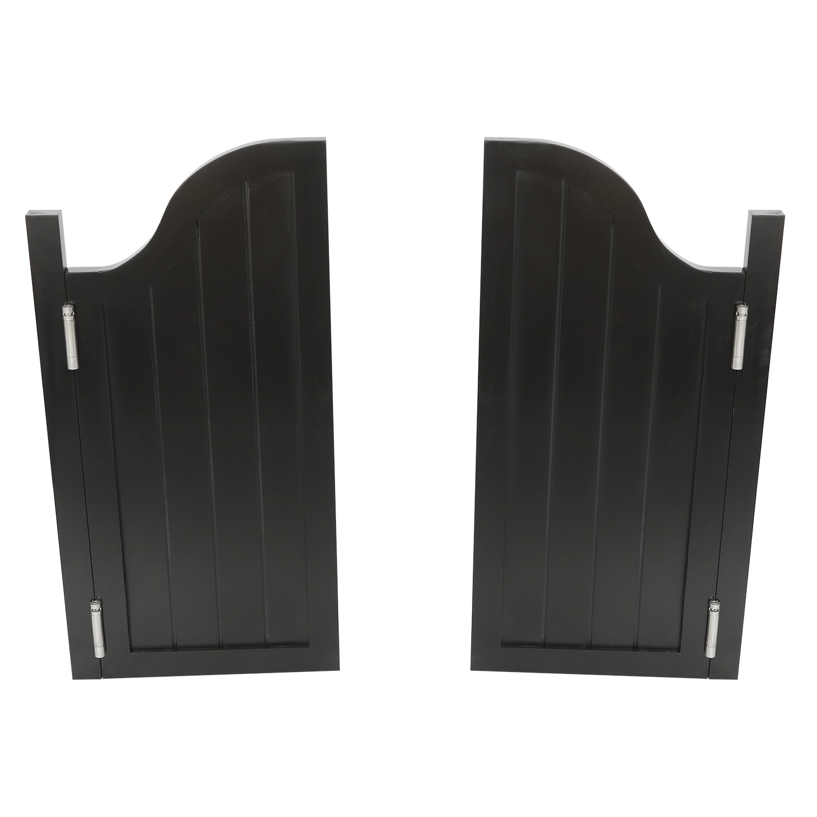 Black Entrance Partition Swing Solid Wood Door Pine Wood Partition Door for Shop