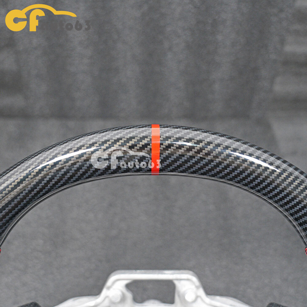 HYDRO DIP Carbon Fiber Steering Wheel Fit For 2018-2023 Ford Mustang GT Red Line