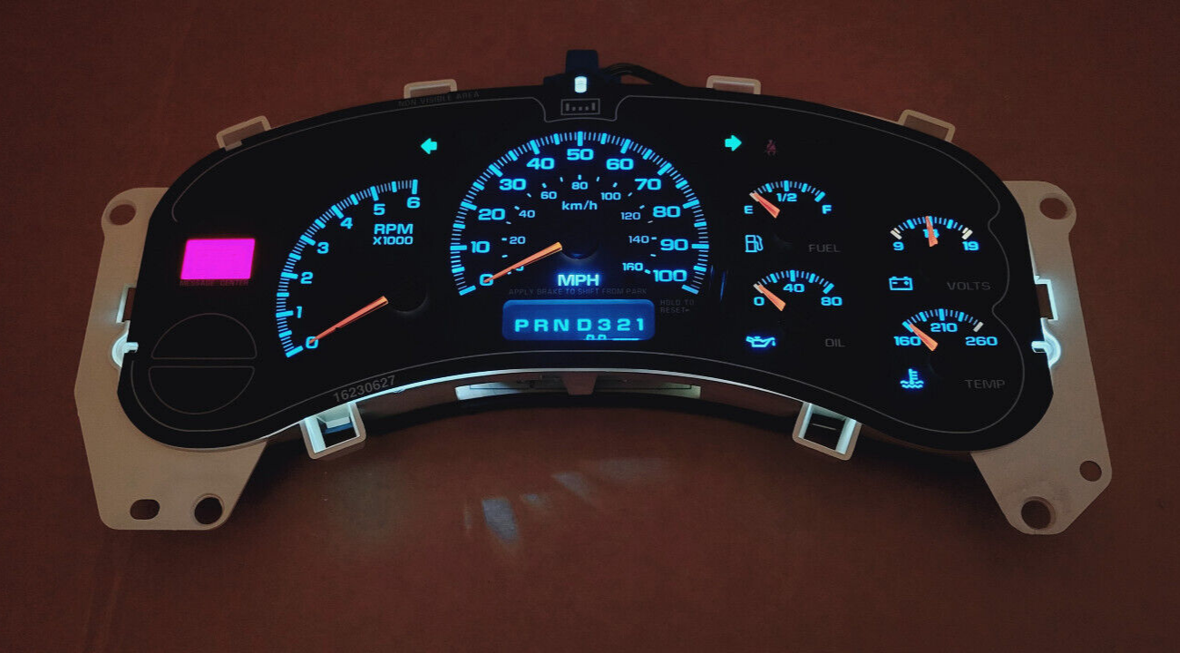 99-02 SILVERADO SIERRA TAHOE INSTRUMENT GAUGE CLUSTER SPEEDOMETER *MILES PROGRAM