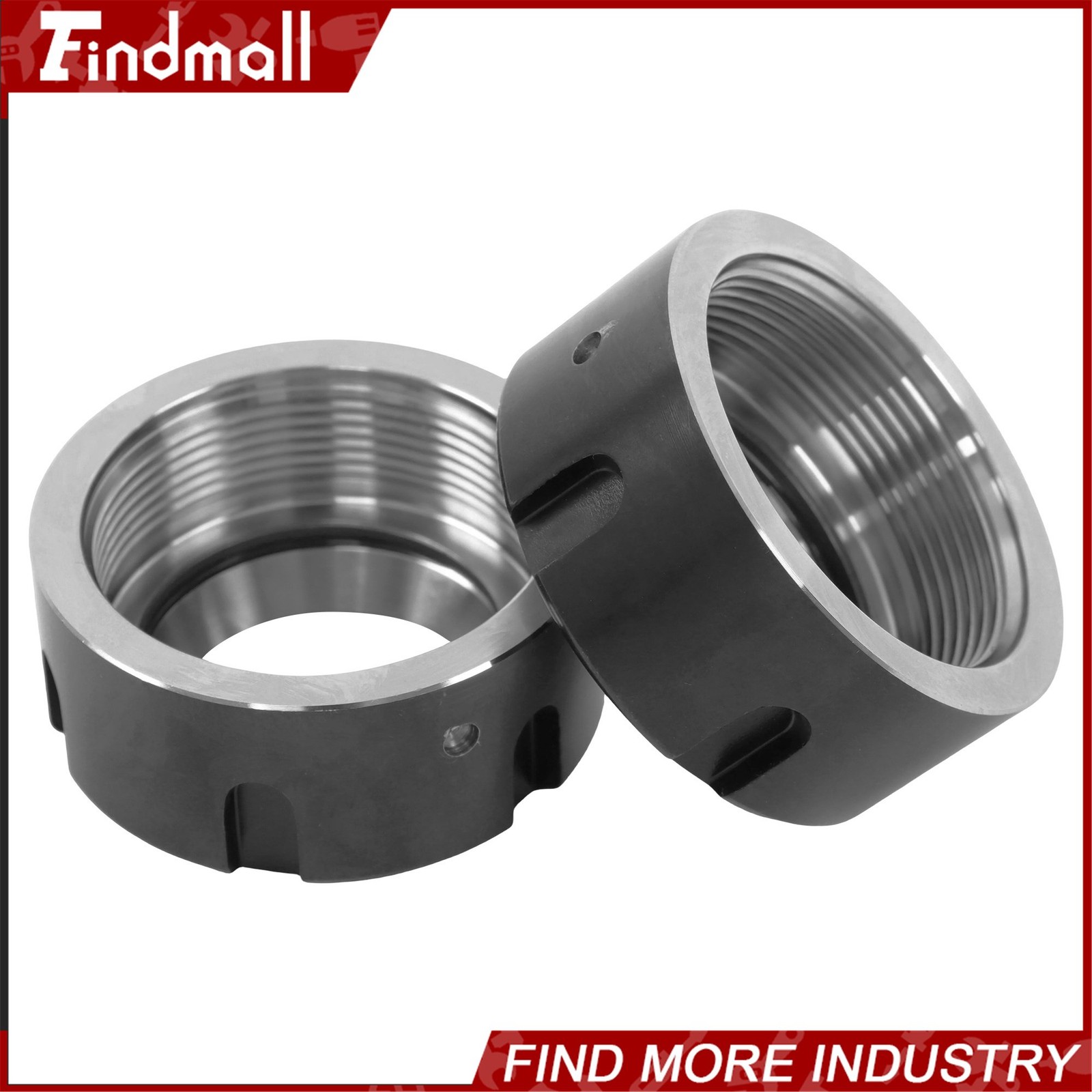 Findmall 2 Pack ER32UM Collet Nuts Ball Bearing Design for CNC Mill and Lathe
