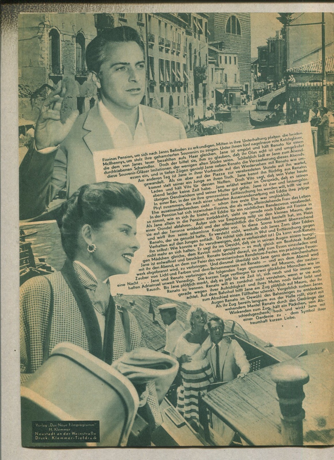 Summertime 1955 Katherine Hepburn ORIGINAL VINTAGE GERMAN FILM PROGRAM