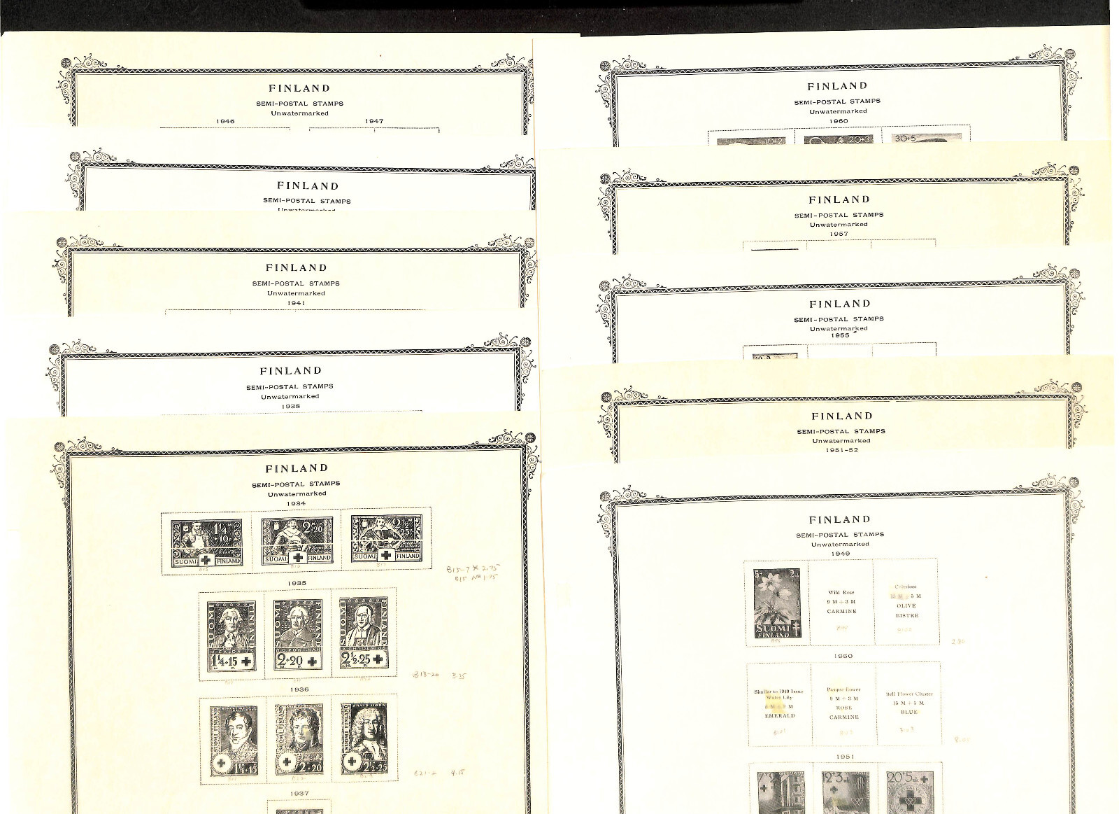 Finland Stamp Collection on 60 Scott Specialty Pages, 1856-1986 (BA)