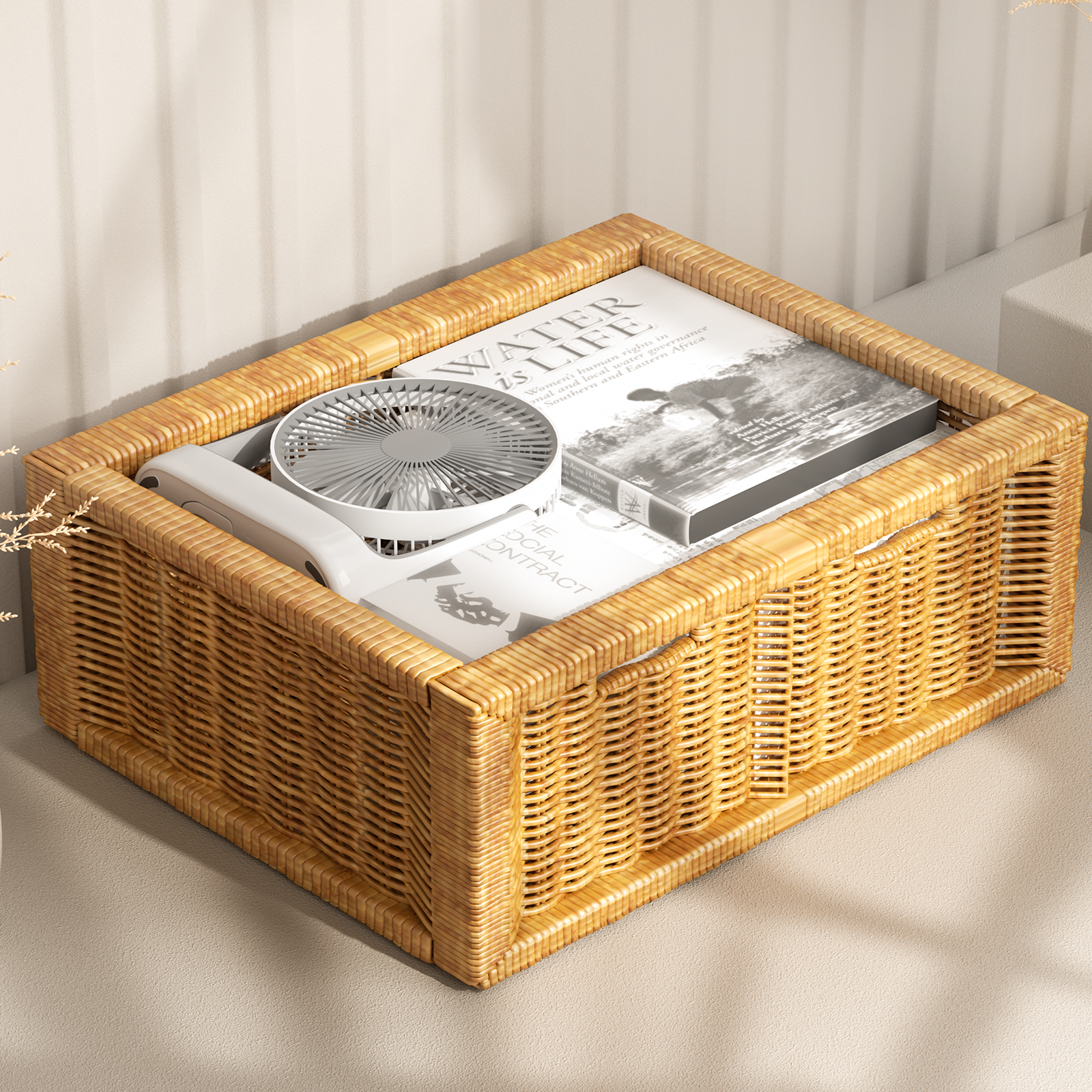 Portable Personal Desk Fan 4 Speed 180° Tilt USB Rechargeable Fan w/Hanging Hook