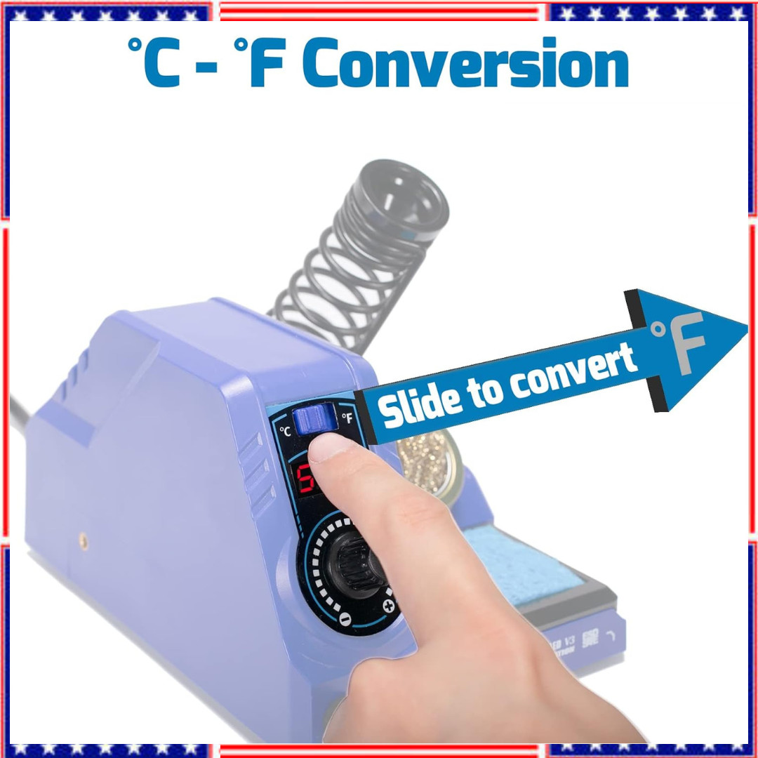 130W Digital Display Soldering Station Kit with 5 Tips