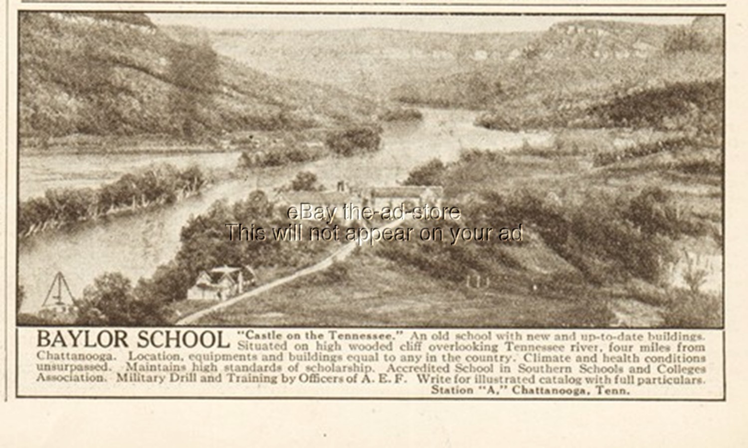 1919 Baylor School Chattanooga TN Print Ad Castle on the Tennessee College Prep