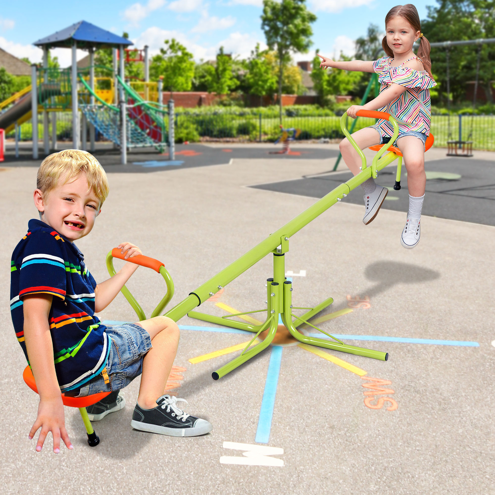 Junior Kids Heavy-Duty Seesaw 360 Degree Spinning Children Entertainment EZ Set