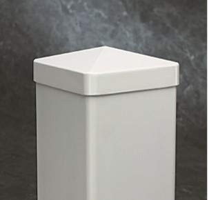 2-Pack Premium White PVC Vinyl 5 inch x 5 inch External Pyramid Post Cap