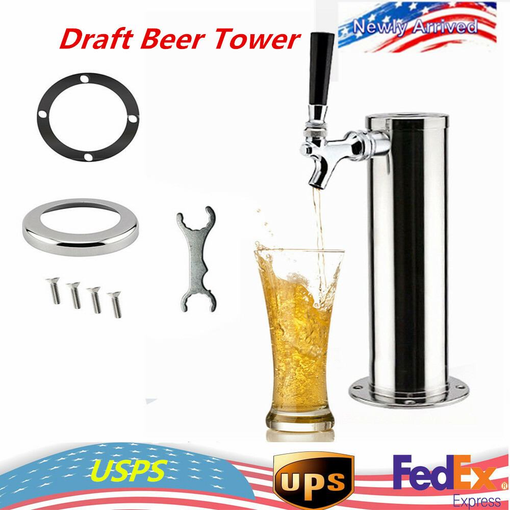 Single Tap Draft Beer Tower Faucet Tap Stainless Steel Homebrew Kegerator Chrome