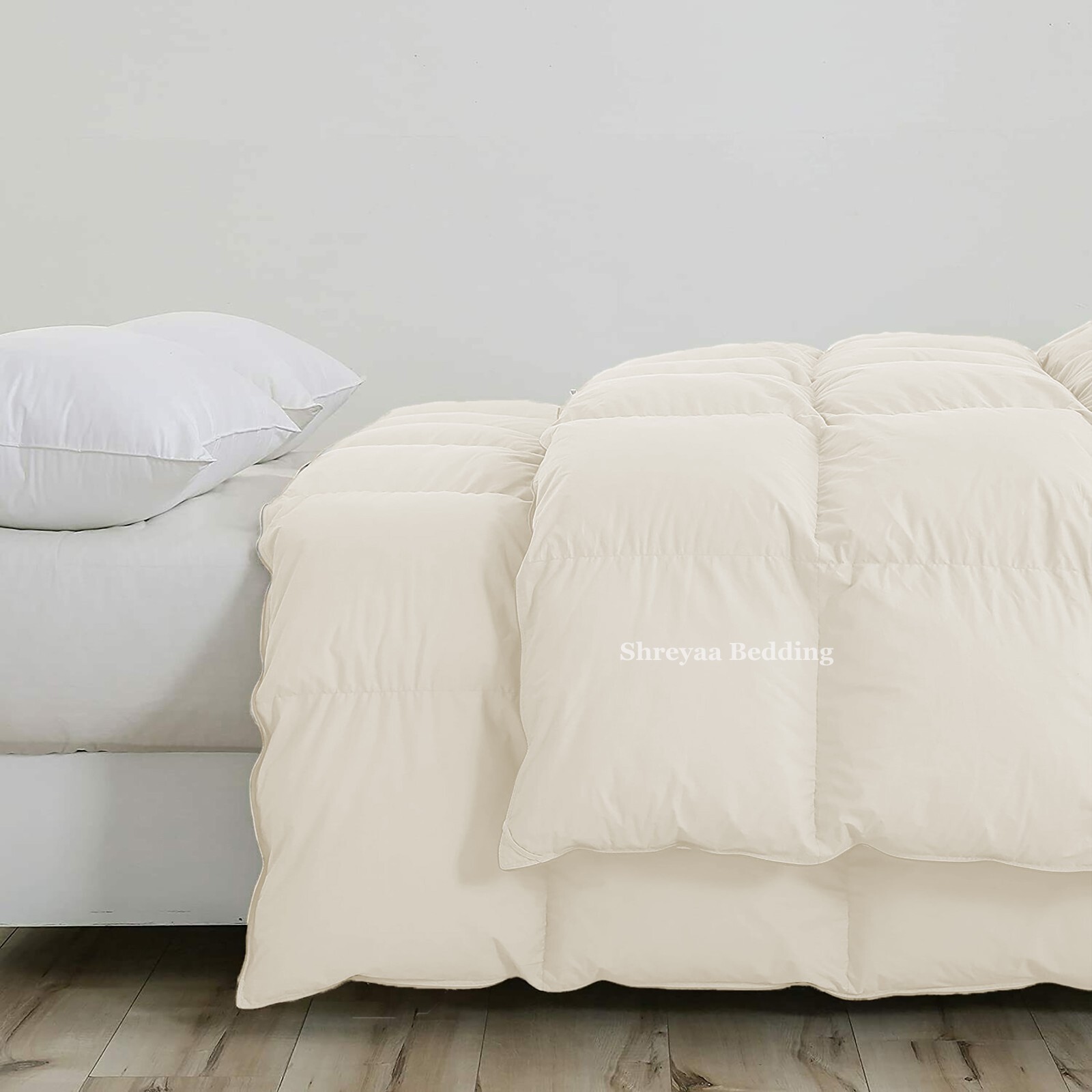 8 PCs Bedding Set (Comforter+Sheet Set+Duvet Set) 1000 TC 100% Cotton Ivory