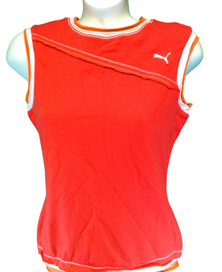 Womens Puma Spin Vintage 502589 01 Layered Look Sleeveless Tank Top Tee Shirt