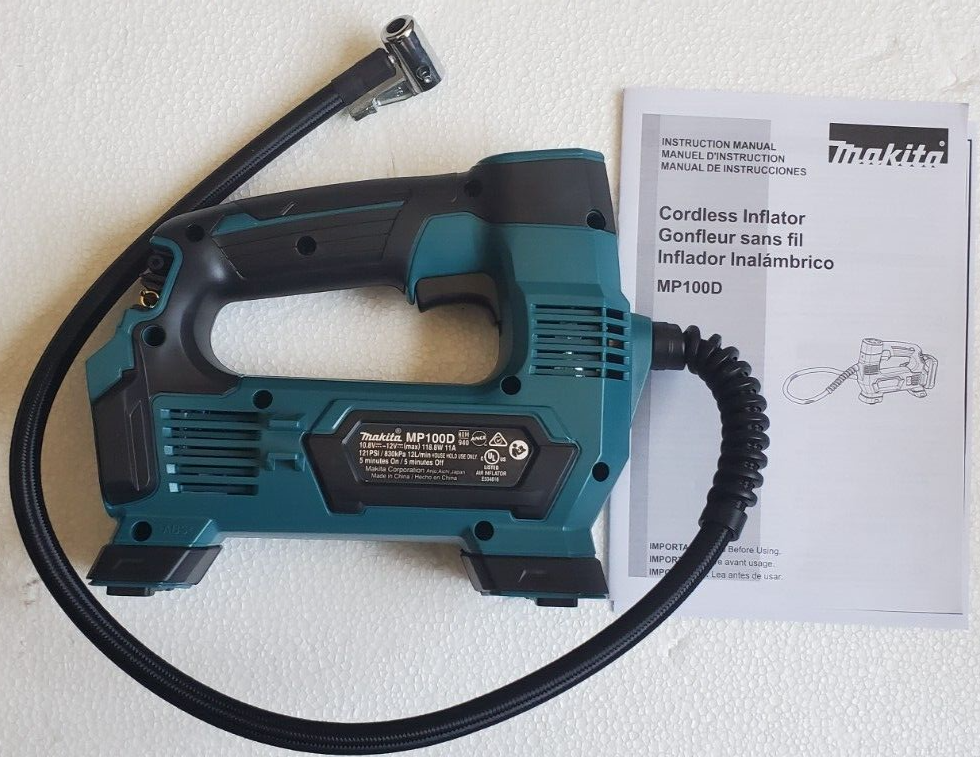 Makita MP100DZ 12V max CXT® Lithium-Ion Cordless Inflator, Bare Tool Only
