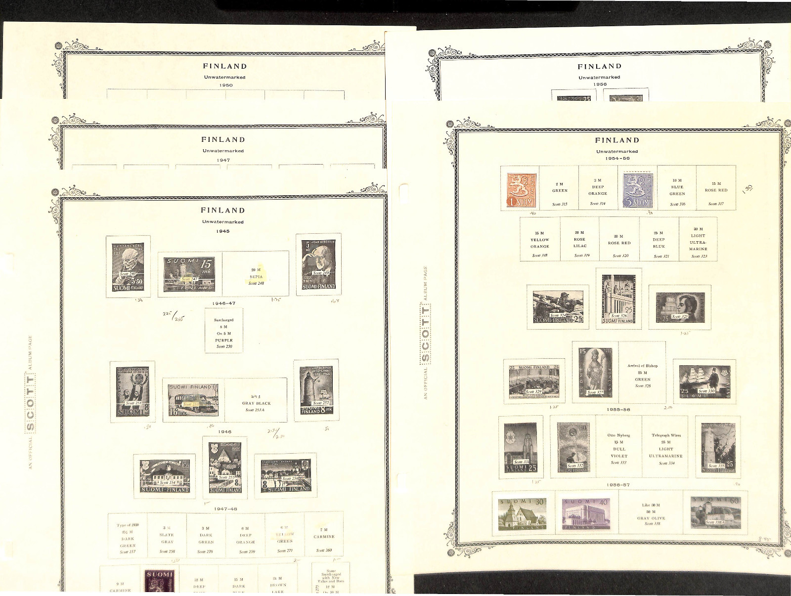 Finland Stamp Collection on 60 Scott Specialty Pages, 1856-1986 (BA)