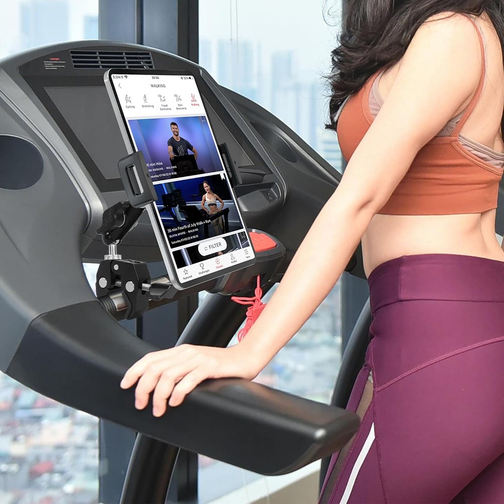 Microphone Stand Tablet Holder Bike Treadmill Mount for 4.7-12.9" iPad iPhone