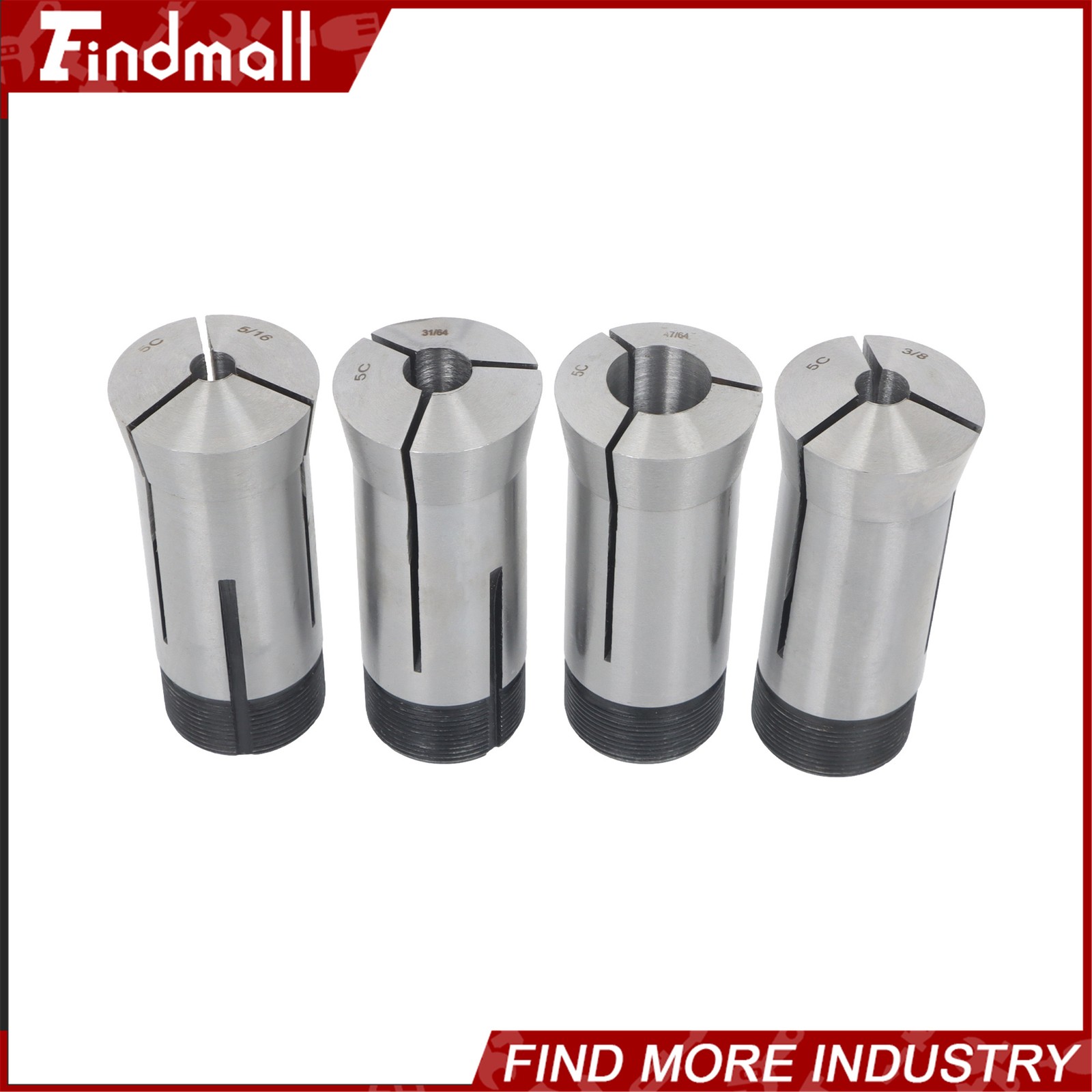Findmall 57 Pack 5C Collet Set Fractional 1/8" to 1" High Precision Lathe