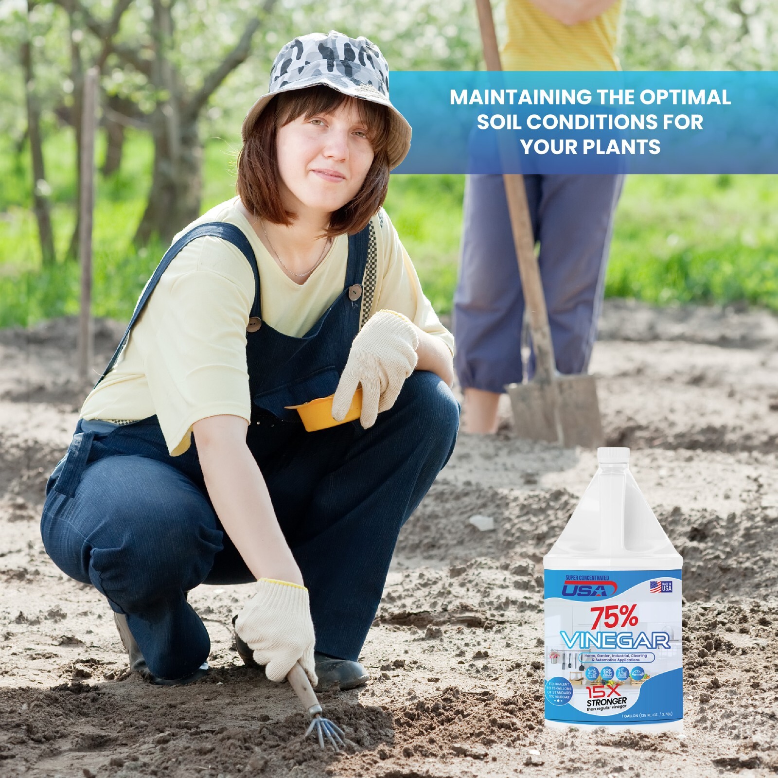 Super Concentrated USA 75% Pure Vinegar - Dilutes to 15 Gallons - 15x Power