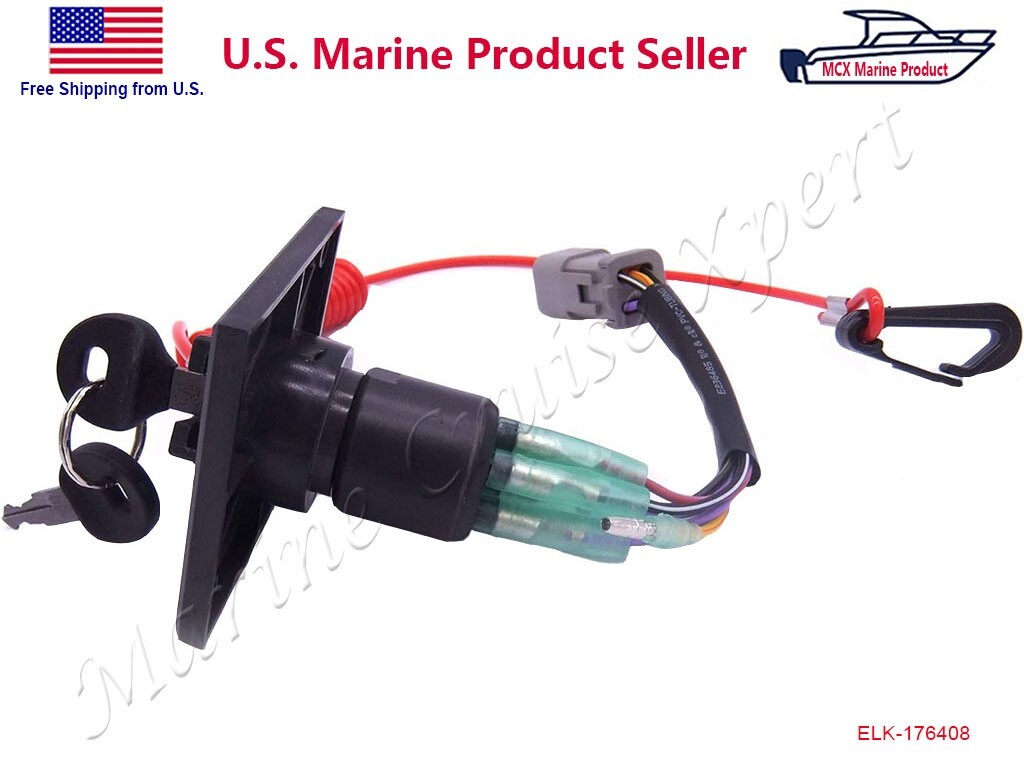 Ignition Key Switch Panel for Evinrude OMC Johnson BRP Outboard 176408 0176408