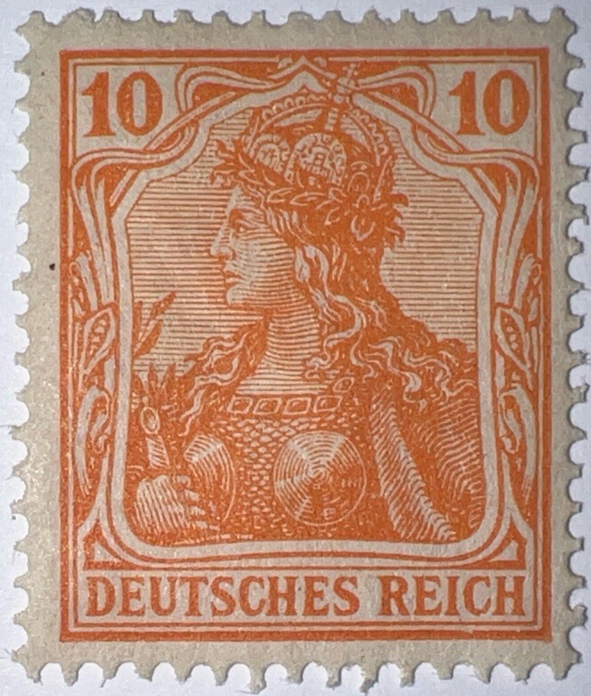 Travelstamps: 1920 Germany Deutsches Reich Mi. Nr. 141, 10 Pf Mint, MOGH