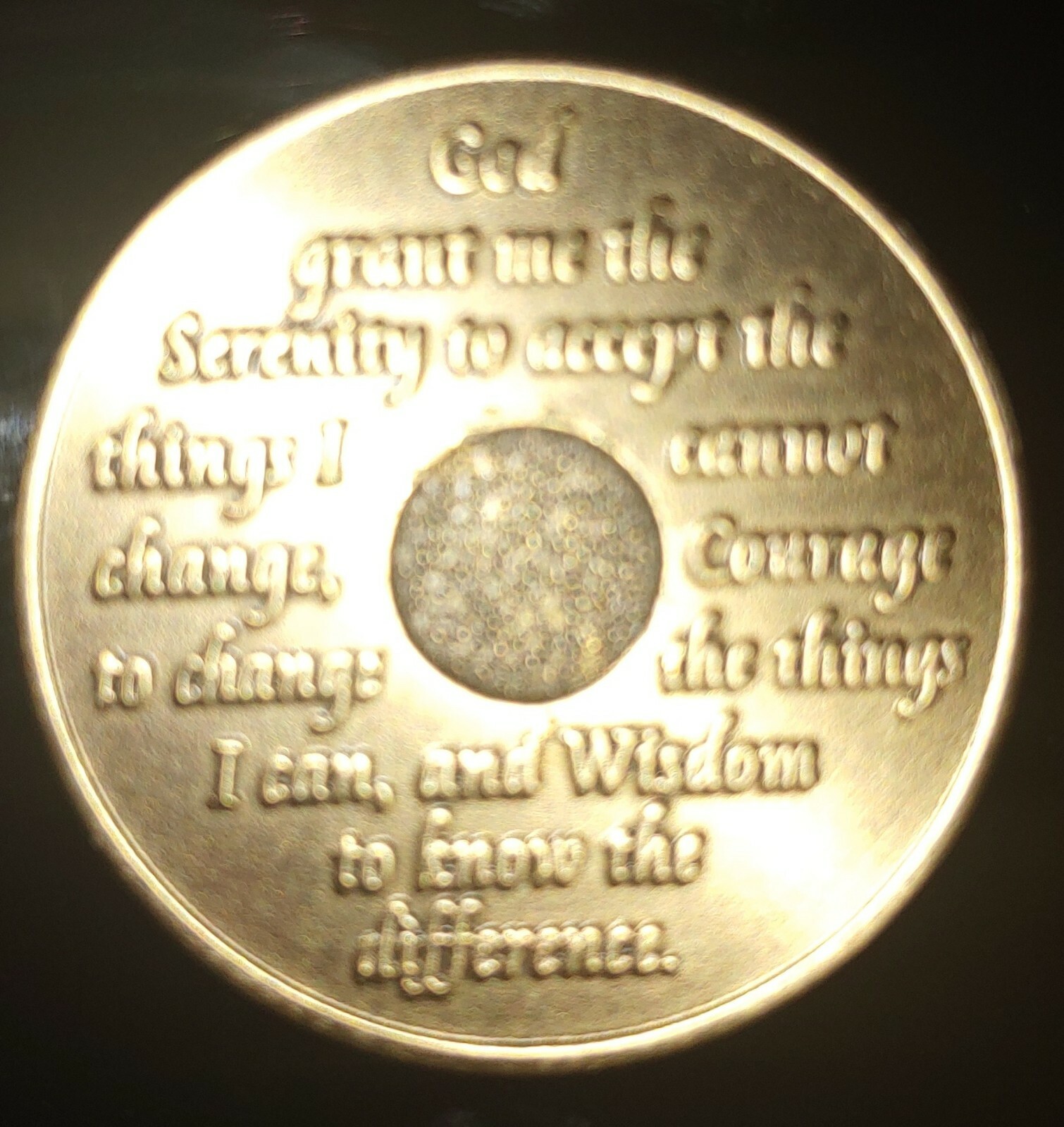 Alcoholics Anonymous AA 24 Hour Bronze Medallion Coin Chip Token Sobriety Sober