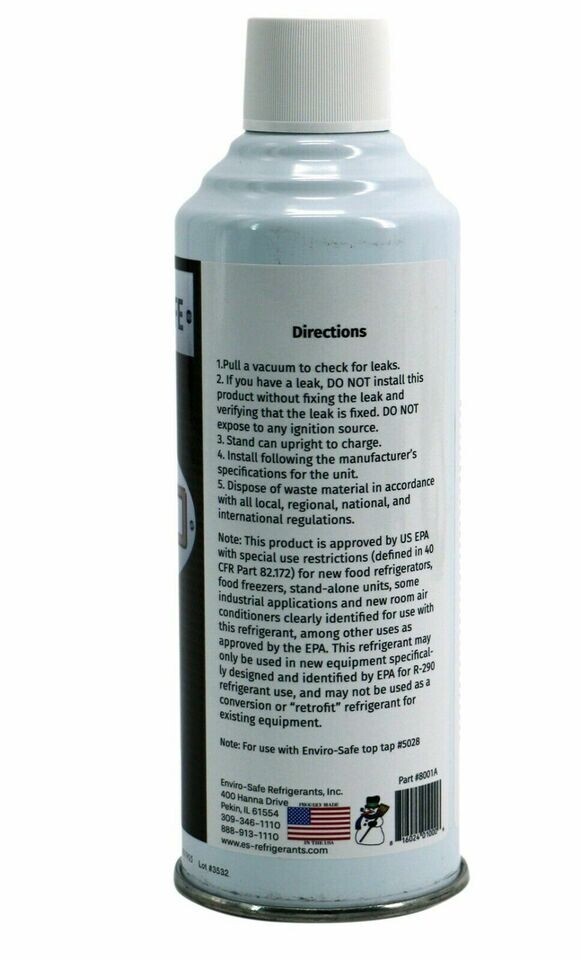 R290 UPRIGHT CHARGE K-28 VALVE 12 CANS/CASE #8001