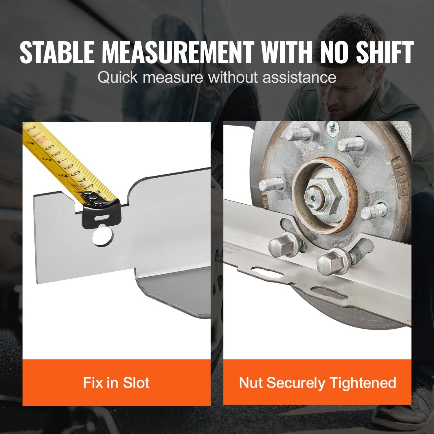 Toe Alignment Tool Plates With 2 Tape Measures, Car Wheel Alignment Gauge Set