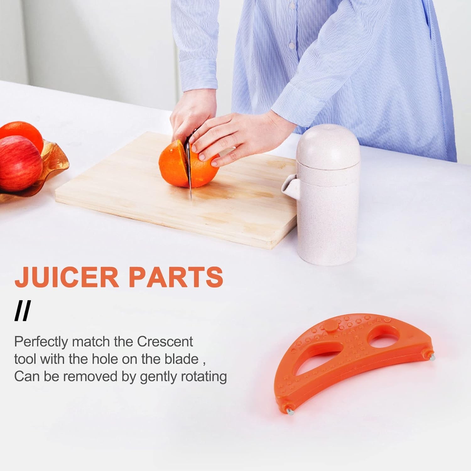 Crescent Tool for Jack Lalanne Power Juicer & PRO & Classic CL003AP, Orange