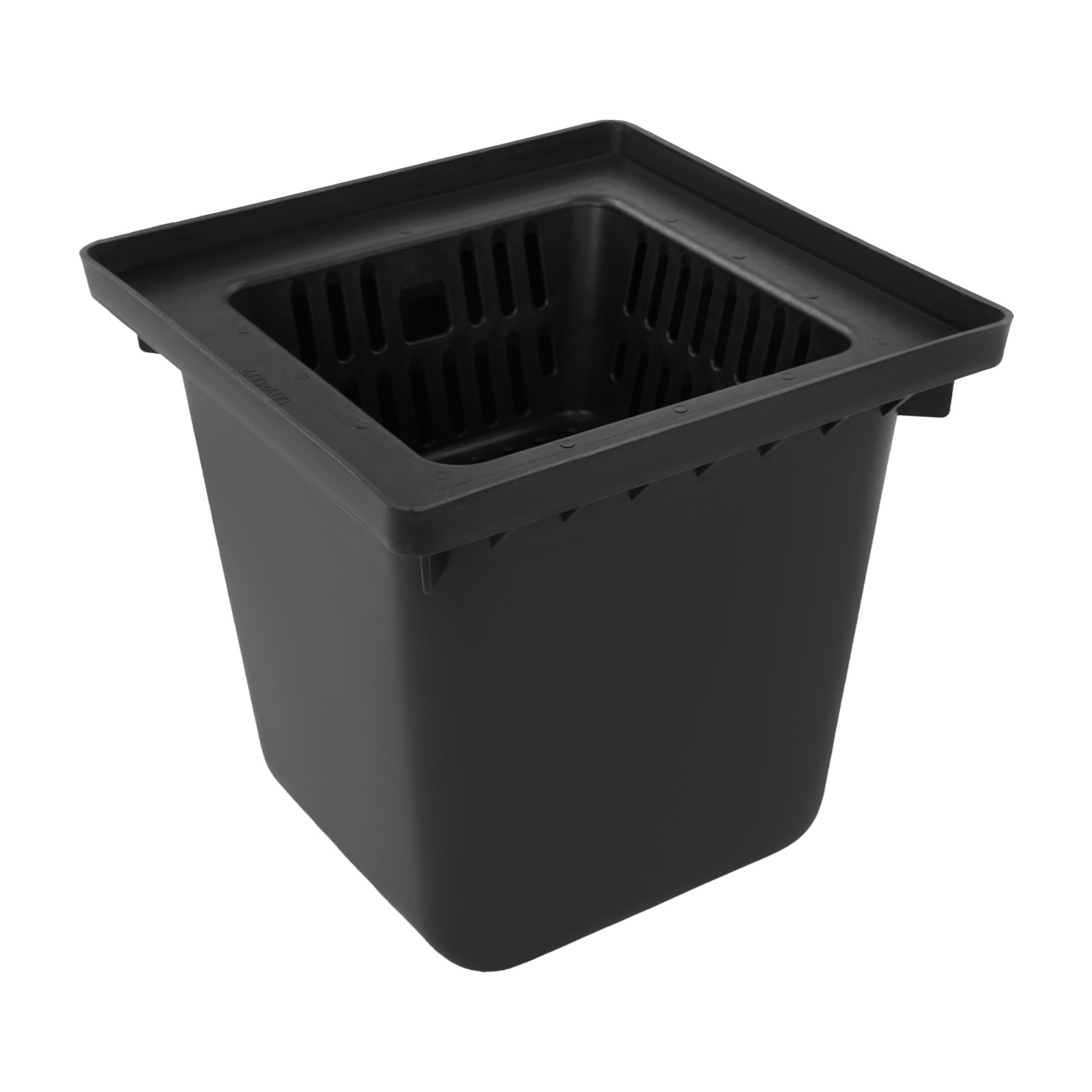 16 in. Square Catch Basin Kit with Silver Grate French Drain Basin for Drainage