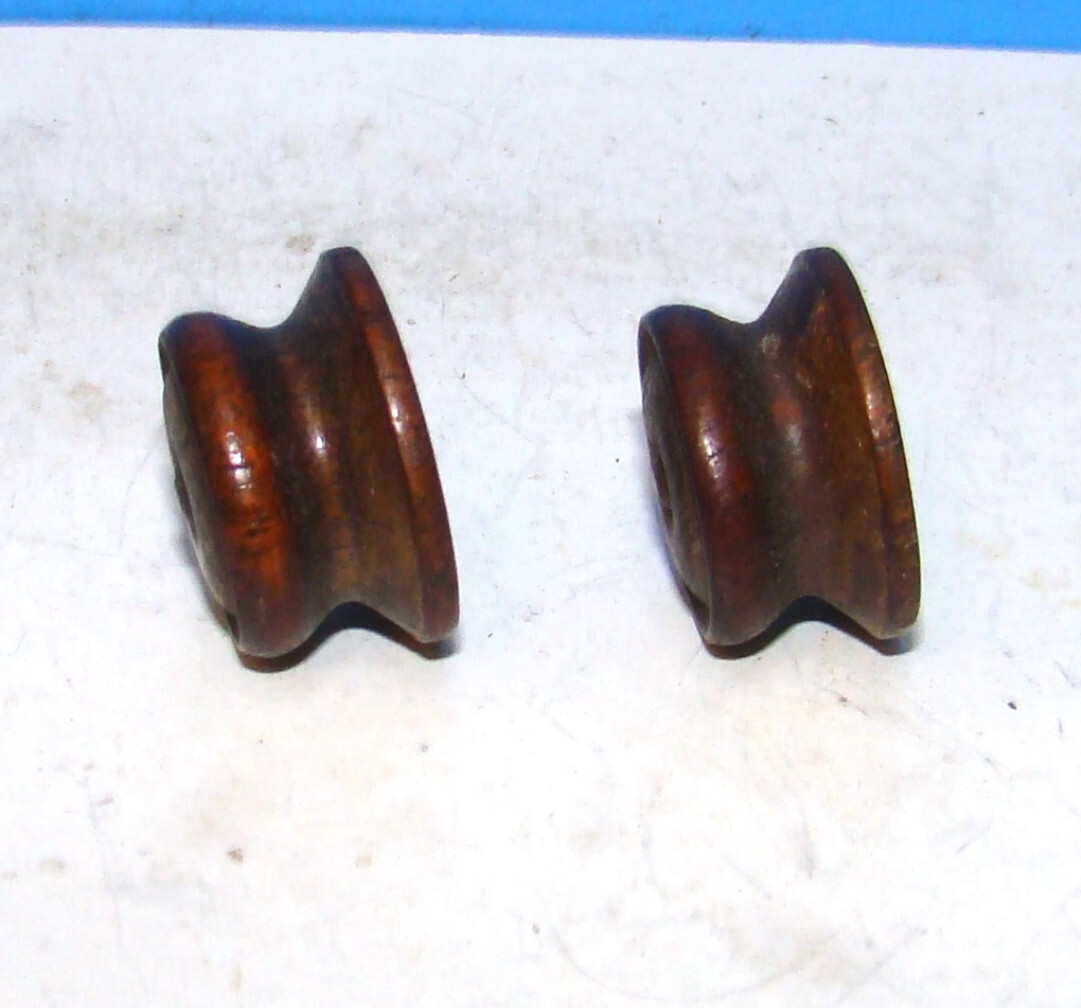 Wood Deco table tube Radio Knobs 1920-30's 7/8" Diameter @ Skirt x 1/2" Depth
