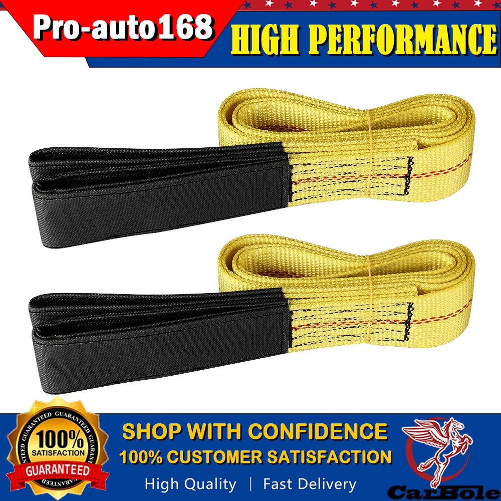 2PCS Heavy Duty 6'x2" Nylon Web Sling Lift Tow Strap Lifting Hoist 10000LBS Max